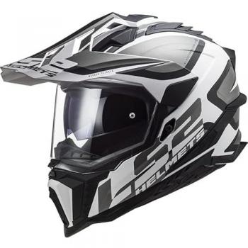 Casco de Moto LS2 MX701 EXPLORER Alter Negro Mate-Negro-Blanco