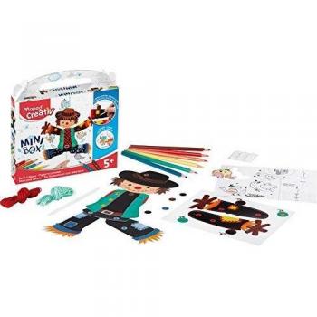 Maped - Set de Manualidades para Niños - Títere para Decorar - Apto a Partir de 5 Años - Diseño de Espantapájaros Articulado - Incluye 1 Títere, 6 Lápices de Colores, 2 Cuerdas, 1 bastón y Pegatinas