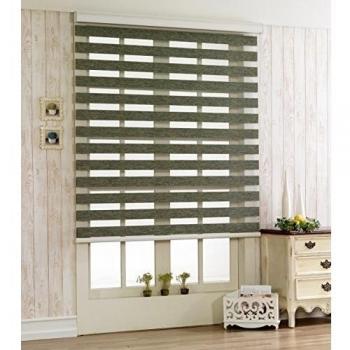 Custom corte a tamaño, [winsharp woodlook 240] Horizontal ventana estor Zebra Dual Persiana & tratamientos,, W x H