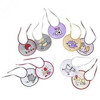 Interbaby 00129 - Pack de 12 baberos de súper rizo plastificado 20x20, unisex