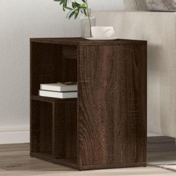 Mesa auxiliar vidaXL 2 uds madera de ingeniería 50x30x50 cm Blanco, Negro, Roble Sonoma, Marrón