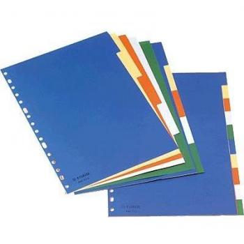 Separadores de Polipropileno A4 Multicolor 10 Pestañas 120 Micras 11 Taladros