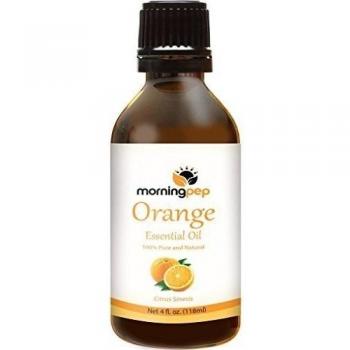 Morning Pep ORANGE OIL 4 OZ Large Bottle 100 % Pure And Natural Therapeutic Grade , Undiluted unfiltered and with no fillers, no alcohol or other additives , PREMIUM QUALITY Aromatherapy ORANGE Essential oil