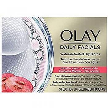 Olay Daily Facials 5-in-1 Water Activated Dry Cloths - Micellar Clean for Normal Skin with Grapeseed Extract