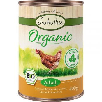 Lukullus Adult Organic Pollo con zanahoria (sin gluten) - 6 x 400 g
