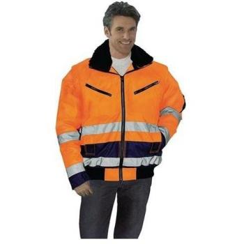 Chaqueta de piloto de alta visibilidad Warnschutz, talla XL, naranja/marina, certificación EN471/343