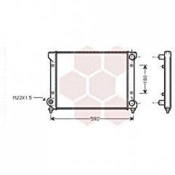 Radiador de Refrigeración del Motor Van Wezel 49002033 para Volkswagen Passat 1.8 (1988-1990)