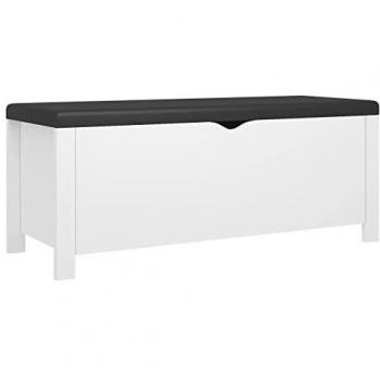 Caja de almacenamiento cojín contrachapada blanco 105x40x45 cm