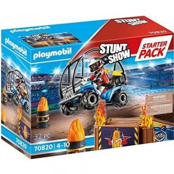 PLAYMOBIL Stuntshow 70820 Starter Pack Stuntshow Quad con rampa de fuego, Juguetes para niños a partir de 4 años