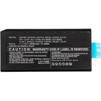 Batería de Repuesto CoreParts MBXDE-BA0185 para Laptop DELL Latitude 12 7204, 14 7404 y 14 Rugged 5404 (6600 mAh)