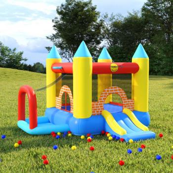 Castillo hinchable con tobogán de PVC 300x280x202 cm Happy Hop Multicolor