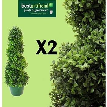 2 Best Artificial (TM) 2 ft topiario espiral de boj 60 cm árboles * * rayos UV * *