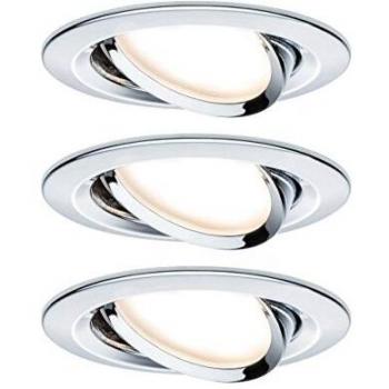 Foco Empotrado LED Nova Coin Redondo 3x6W Dimmable IP23 Giratorio Cromo