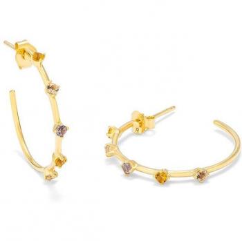 Pendientes Fantasy de plata dorado con detalles radiantes