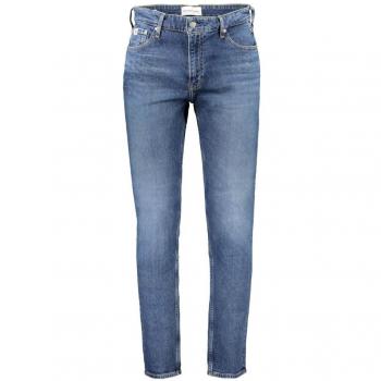 Calvin Klein Slim-Fit Blue Cotton Dad Jeans W30 L32 with Washed Effect