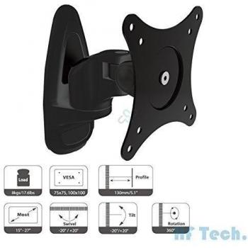 HFTEK HF17B Negro Soporte para Montaje en Pared supervisar el Apoyo Montaje de TV