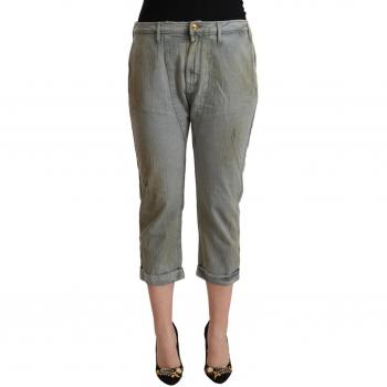 CYCLE Gray 100% Cotton Mid Waist Skinny Cropped Pants - W29