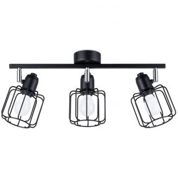 Lámpara de techo Sollux Beluci 3 en color negro, tipo foco de barra