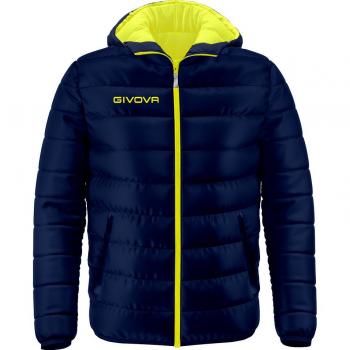 Givova Olanda Kids Puffer Jacket - Blue/Yellow Fluorescent, 2XS