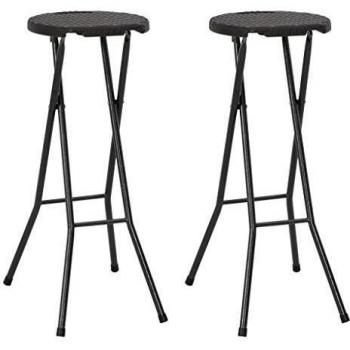 Sonata Folding Garden Chairs, Set of 2, HDPE and Steel, Brown