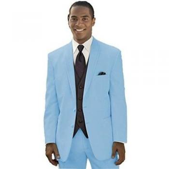 MYS Hombre Justo lo novio boda Smoking Traje pantalón Chaleco corbata Juego Color Azul Claro azul claro Adaptado