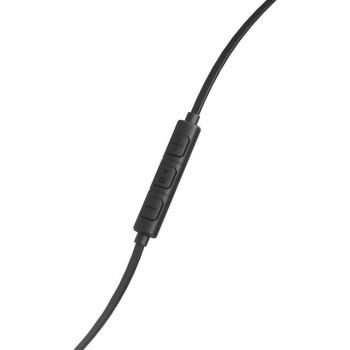 Auriculares In-Ear Hama Intense con Micrófono y Control de Volumen, Cable Plano, Color Gris y Negro