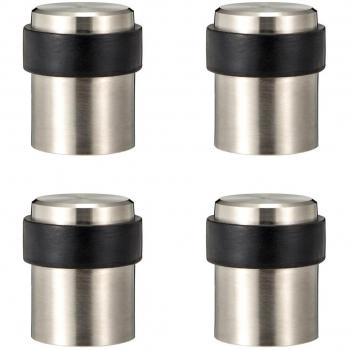 4 x Tope de Puerta para Suelo Acero Inoxidable con Goma - Altura 45 mm
