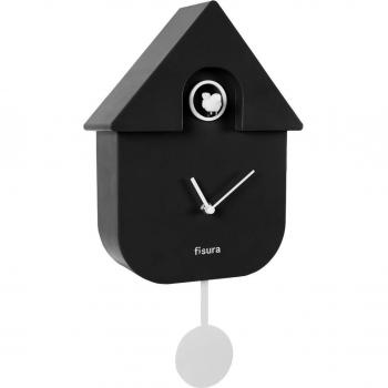 Reloj Cuco casita Fisura 'Negro' - Reloj de pared con diseño original y divertido