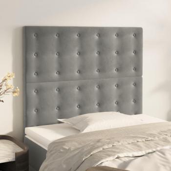 Cabeceros de terciopelo gris claro 2 unidades 80x5x78/88 cm Vidaxl