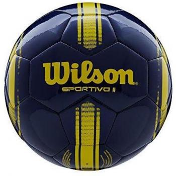 Wilson WTE1288XB05 Pelota de fútbol NCAA Sportivo II, para jóvenes y Adultos, Azul/Amarillo, 5