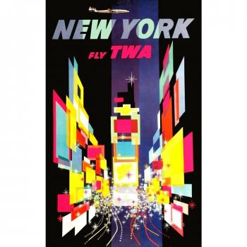 Vintage America de Viaje para Nueva York con TWA 250 gsm Art Tarjeta Brillante A3 reproducción de póster
