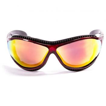 Ocean Sunglasses Tierra de Fuego - Gafas de Sol polarizadas - Montura : Rojo Transparente - Lentes : Amarillo Espejo