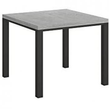 Mesa abatible extensible Everyday Libra 90x90/180 cm cemento estructura antracita