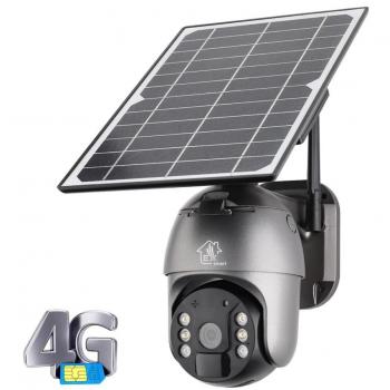 Extralink MYSTIC 4G SOLAR CAM - Cámara de vigilancia esférica IP exterior, resolución 1920 x 1080 píxeles, instalación en escritorio/techo