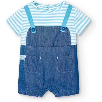 Pelele de bebé niño trampantojo de manga corta