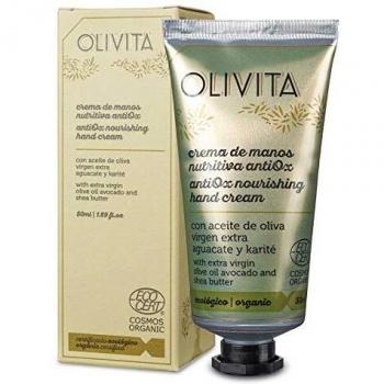 Crema de manos antioxidante con aceite de oliva, aguacate y karité. Ecológico en formato de 12 ml. Contiene vitamina C