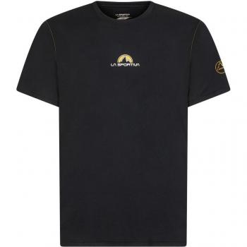 La Sportiva Men's Promo Short Sleeve Mountain T-shirt - Black/Yellow XL