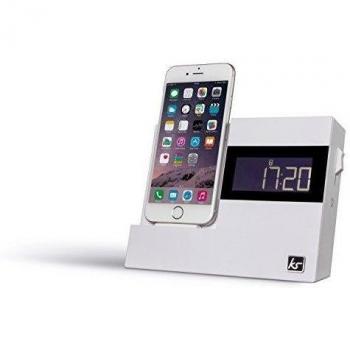 KitSound KSXDOCK3WHEU - Base de carga con radio para dispositivos Apple, blanco
