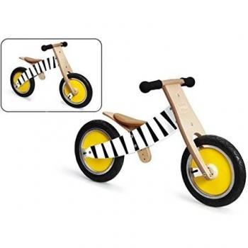 Bicicleta de Equilibrio Evolutiva de Madera Zebra para Niños a Partir de 2 Años, Ajustable en Altura, 2 en 1 - Scratch Basil