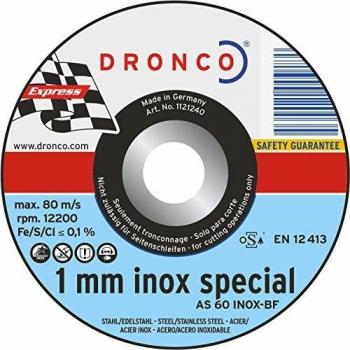 Disco de corte Dronco AS 60 T INOX Special, 115x1.0x22.2 mm, para metal - Caja de 25 unidades