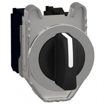 Interruptor selector 3 posiciones roscado, 6A, configuración DPST, negro, completo XB4F 30mm