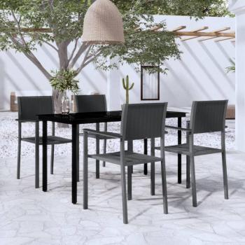 5-Piece Black Garden Dining Set