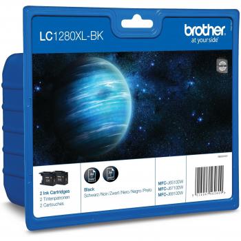 Brother LC1280XLBKBP2 - Print cartridge - high capacity - 2 x black - 2400 pages - blister
