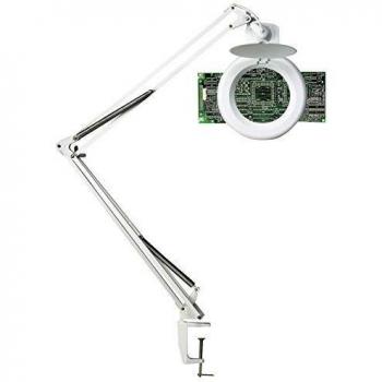 Lámpara de Mesa LED Unilux Zoom con Lente de Ingrandimiento, 7.7W, Color Blanco, Aumento 175%