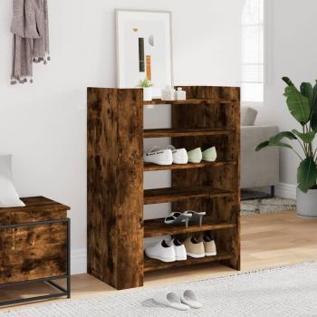 Zapatero de madera multicapa 74,5x37,5x100 cm en color roble ahumado