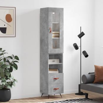 Aparador de hormigón gris 34,5x34x180 cm de madera multicapa Vidaxl