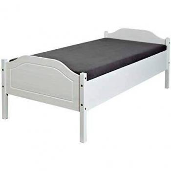 Cama Individual Karlo - Blanca, Madera de Pino Teñida