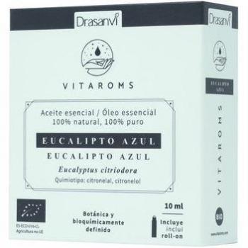 Drasanvi Vitaroms Aceite Esencial de Eucalipto Azul Bio con Ecocert y Roll-On, 10ml