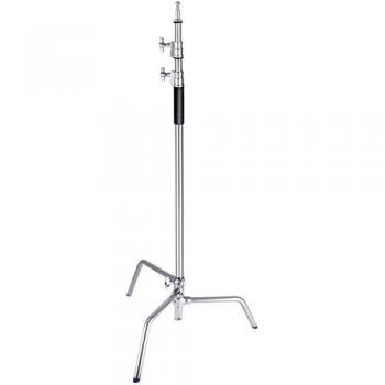 Neewer Soporte en Forma C de Acero Inoxidable y Resistente, 1,5-3-metro Trípode Fotográfico Robusto Ajustable para Reflectores, Softboxes, Monoluzs, Paraguas