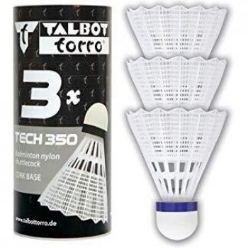 Volantes de Bádminton Talbot-Torro Tech 350 Nylon Medianos - Paquete de 3